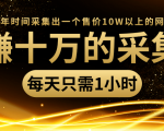 年赚十万的采集站,每天却只需要1小时,一年时间采集出一个售价10W以上的网站-知乎者也