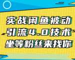 实战闲鱼被动引流4.0技术,坐等粉丝来找你,实操演示日加200+精准粉-知乎者也
