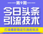 今日头条引流技术第9期，打造爆款稳定引流 百万阅读玩法，收入每月轻松过万-知乎者也
