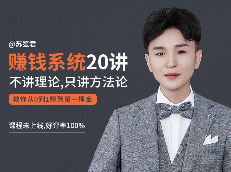 苏笙君的赚钱系统20课 教你从0到1赚到你的第一桶金(不讲理论,只讲方法论)-知乎者也