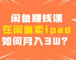 闲鱼赚钱课：在闲鱼卖ipad，如何月入3W？详细操作教程-知乎者也