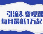引流&变现课:分享一整套流量方法以及各个渠道收入,每月最低1万起!-知乎者也