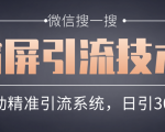 微信搜一搜霸屏引流技术,打造被动精准引流系统,轻松日引300+流量-知乎者也