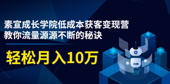 素宣成长学院低成本获客变现营,教你流量源源不断的秘诀,轻松月入10万-知乎者也