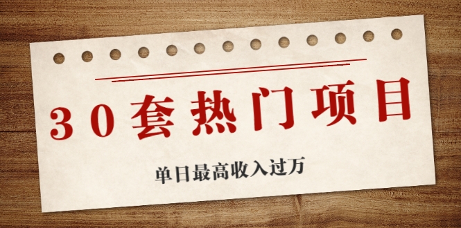 30套热门项目:单日最高收入过万 (网赚项目、朋友圈、涨粉套路、抖音、快手)等-知乎者也