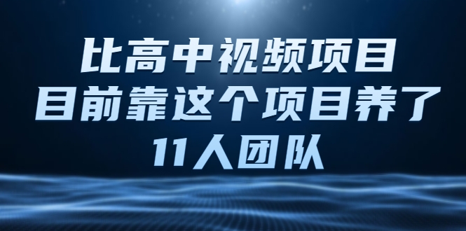 比高中视频项目，目前靠这个项目养了11人团队【视频课程】-知乎者也