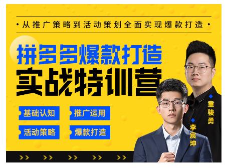 玺承云·拼多多爆款打造实战特训营,一套从入门到高手课程,让你快速拿捏拼多多-知乎者也