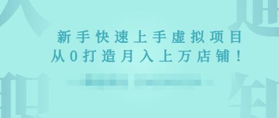 2022年虚拟项目实战指南,新手从0打造月入上万店铺-知乎者也