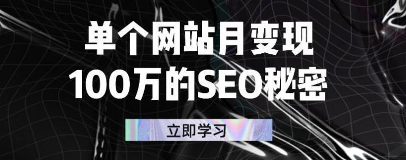 单个网站月变现100万的SEO秘密,百分百做出赚钱站点-知乎者也