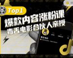 【毒舌电影合伙人亲授】抖音爆款内容涨粉课,5000万抖音大号首次披露涨粉机密-知乎者也
