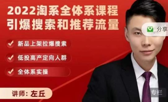 2022淘系全体系课程引爆搜索和推荐流量,新品上架拉爆搜索-知乎者也