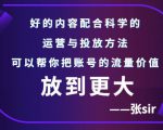 张sir账号流量增长课，告别海王流量，让你的流量更精准-知乎者也