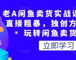 老A闲鱼卖货实战课,简单直接粗暴,独创方法带你玩转闲鱼卖货!-知乎者也