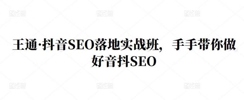 王通·抖音SEO落地实战班,手手带你做好音抖SEO-知乎者也