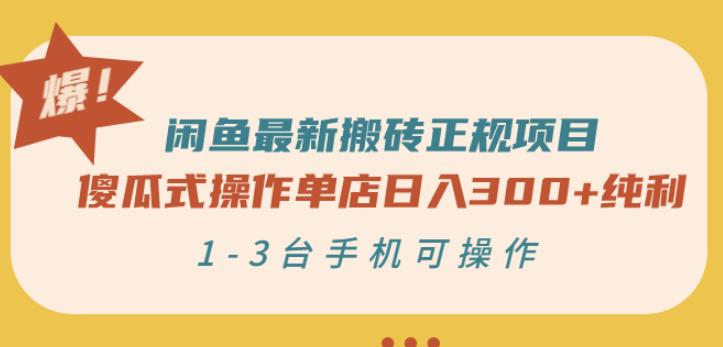 闲鱼最新搬砖正规项目:傻瓜式操作单店日入300+纯利,1-3台手机可操作-知乎者也
