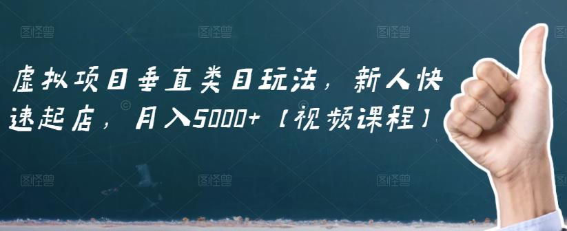虚拟项目垂直类目玩法,新人快速起店,月入5000+【视频课程】-知乎者也