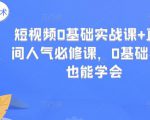 短视频0基础实战课+直播间人气必修课,0基础小白也能学会-知乎者也