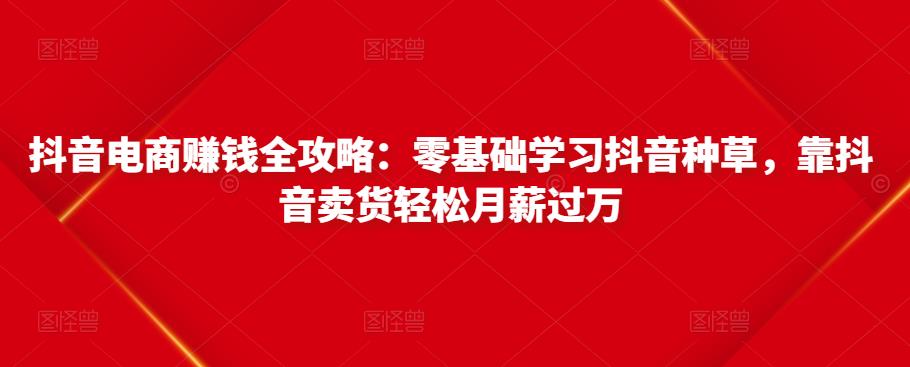 抖音电商赚钱全攻略：零基础学习抖音种草，靠抖音卖货轻松月薪过万-知乎者也