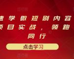 10堂速学微短剧内容制作标准与项目实战,领跑80%同行-知乎者也