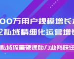 8000万用户规模增长方法论私域精细化运营增长,私域流量硬课助力业务跃迁-知乎者也