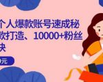 小红书个人爆款账号速成秘籍，爆款打造、10000+粉丝引流秘诀-知乎者也