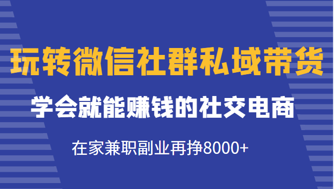 玩转微信社群私域带货,学会就能赚钱的社交电商,在家兼职副业再挣8000+-知乎者也