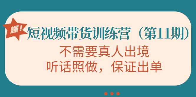视频带货训练营,不需要真人出境,听话照做,保证出单(第11期)-知乎者也