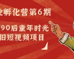 副业孵化营第6期：80/90后童年时光怀旧短视频项目-知乎者也