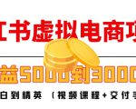 小红书虚拟电商项目:从小白到精英 月收益5000到30000 (视频课程+交付手册)-知乎者也