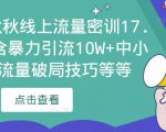 2023秋秋线上流量密训17.0:包含暴力引流10W+中小卖家流量破局技巧等等-知乎者也