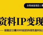 资料IP变现，能稳定日赚3000起的持续性盈利玩法-知乎者也