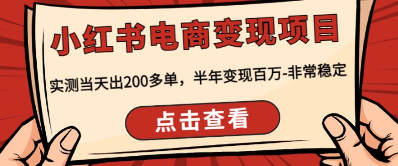 顽石·小红书电商变现项目,实测当天出200多单,半年变现百万,非常稳定-知乎者也