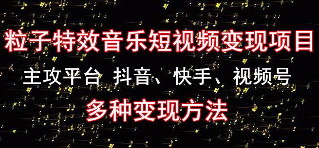 黄岛主《粒子特效音乐短视频变现项目》主攻平台抖音、快手、视频号多种变现方法-知乎者也