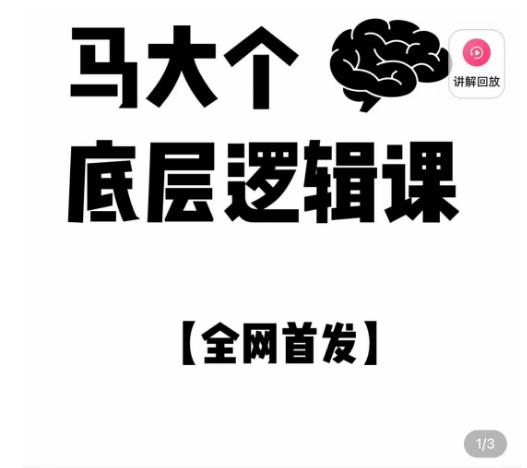 马大个·底层逻辑课,51节底层逻辑智慧课-价值1980元-知乎者也