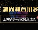 趣尚教育·拼多多运营实操VIP特训营,让拼多多商家快速成长-价值3180元-知乎者也