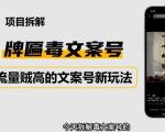 2023抖音快手毒文案新玩法，牌匾文案号，起号快易变现-知乎者也