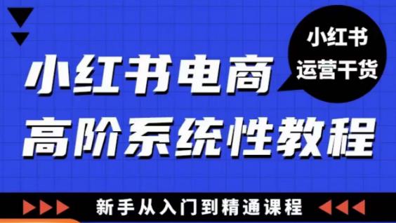小红书电商高阶系统教程,新手从入门到精通系统课-知乎者也