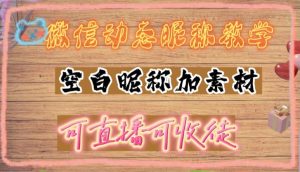 微信动态昵称设置方法，可抖音直播引流，日赚上百【详细视频教程+素材】-知乎者也