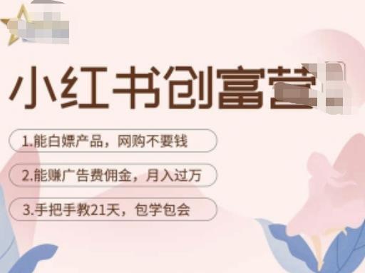 小红书创富营-教小红书带货,陪跑21天,教你赚广告费佣金,月入过万-知乎者也