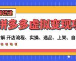 程哥拼多多虚拟变现项目：讲解开店流程-实操-选品-上架-自动发货等-知乎者也