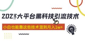 大平台黑科技引流技术,小白也能靠这些技术混到月入1w+(2022年的课程)-知乎者也