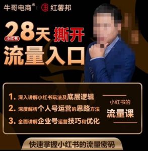 牛哥电商红薯邦28天撕开小红书流量入口,小红书运营系列课,快速掌握小红书的流量密码-知乎者也