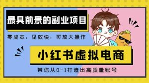 小红书蓝海大市场虚拟电商项目,手把手带你打造出日赚2000+高质量红薯账号-知乎者也