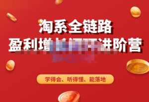 淘系全链路盈利增长闭环进阶营,融合全店动销,学得会、听得懂、能落地!-知乎者也