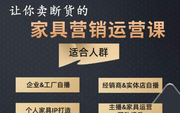 让你卖断货的家具营销运营课,打造高销量家具账号(短视频+直播+人物IP)-知乎者也