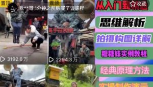 东方糖糖妹抖音短视频全套实战课思维+拍摄+剪辑+运营,从入门到精通-知乎者也