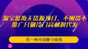 淘宝蓝海无货源项目,不囤货不推广只做冷门高利润代发,花一半时间赚10倍钱-知乎者也