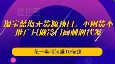 淘宝蓝海无货源项目,不囤货不推广只做冷门高利润代发,花一半时间赚10倍钱-知乎者也