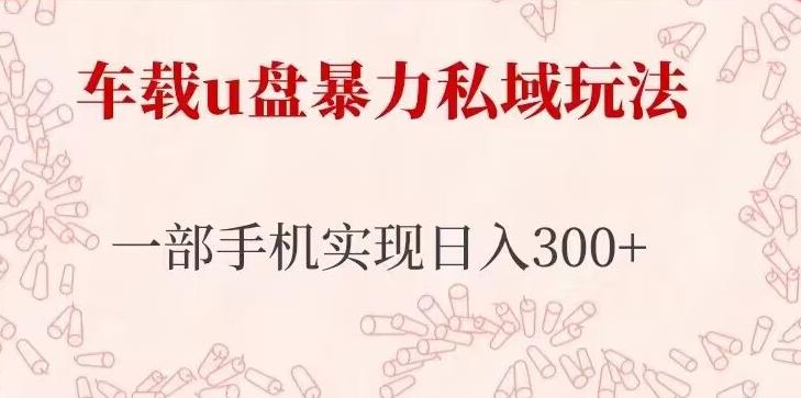 车载u盘暴力私域玩法，长期项目，仅需一部手机实现日入300+-知乎者也
