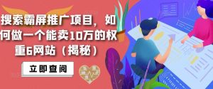 搜索霸屏推广项目,如何做一个能卖10万的权重6网站(揭秘)-知乎者也
